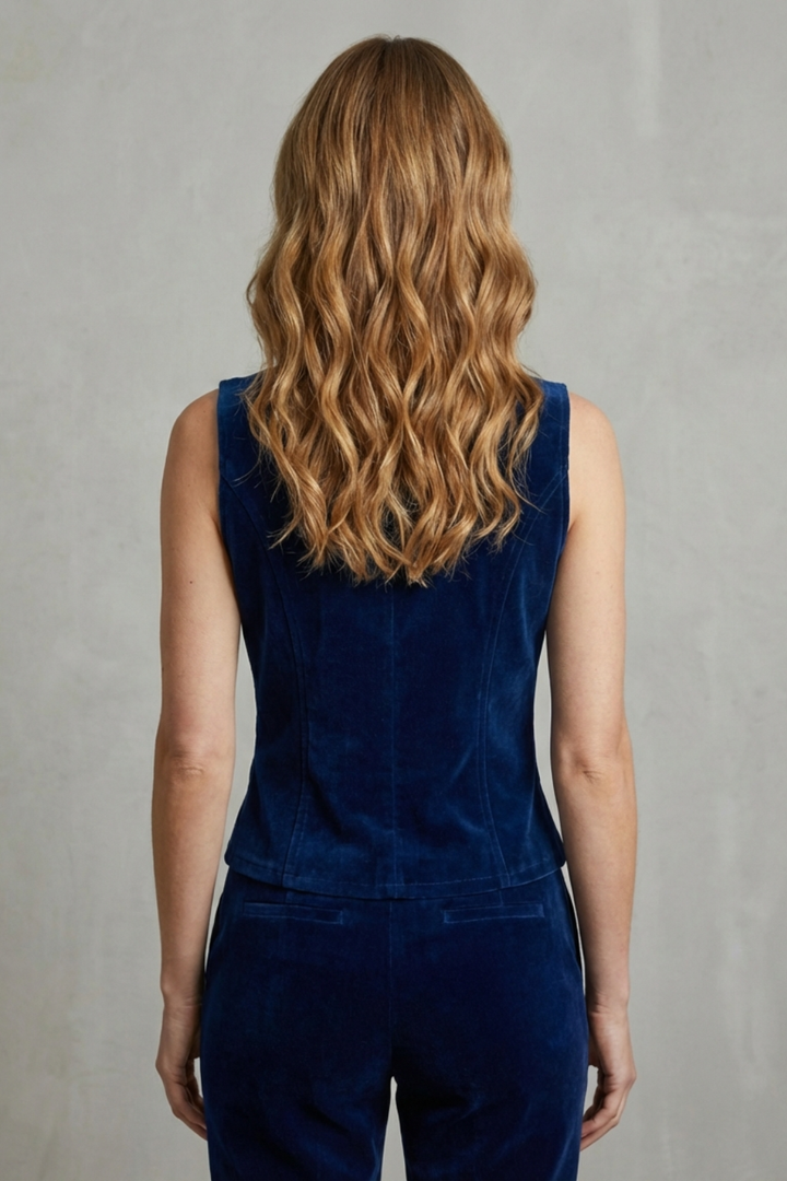 Women's Double-Breasted Velvet Waistcoat - Wynelle