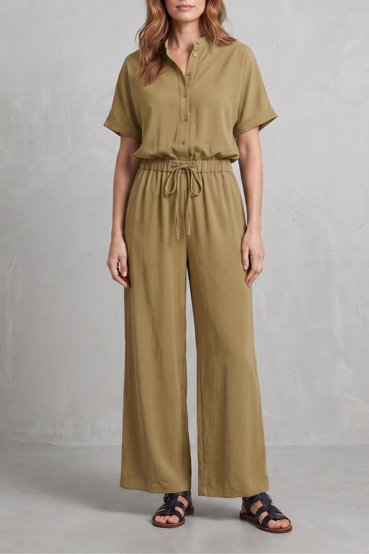 Women's Relaxed Top and Wide Leg Trouser Co-ord Set - Belvienne