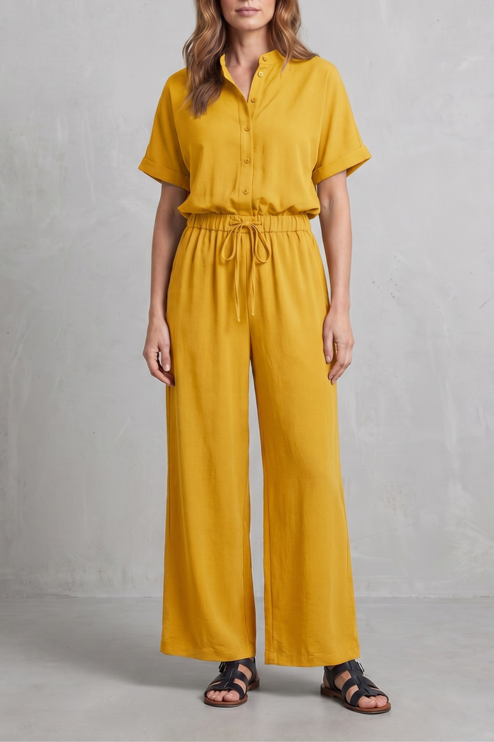 Women's Relaxed Top and Wide Leg Trouser Co-ord Set - Belvienne