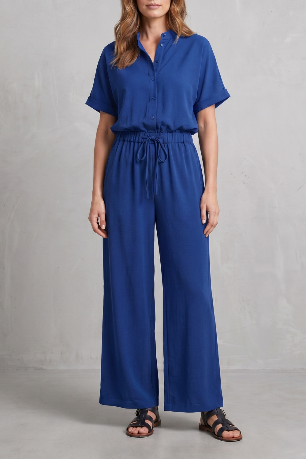 Women's Relaxed Top and Wide Leg Trouser Co-ord Set - Belvienne