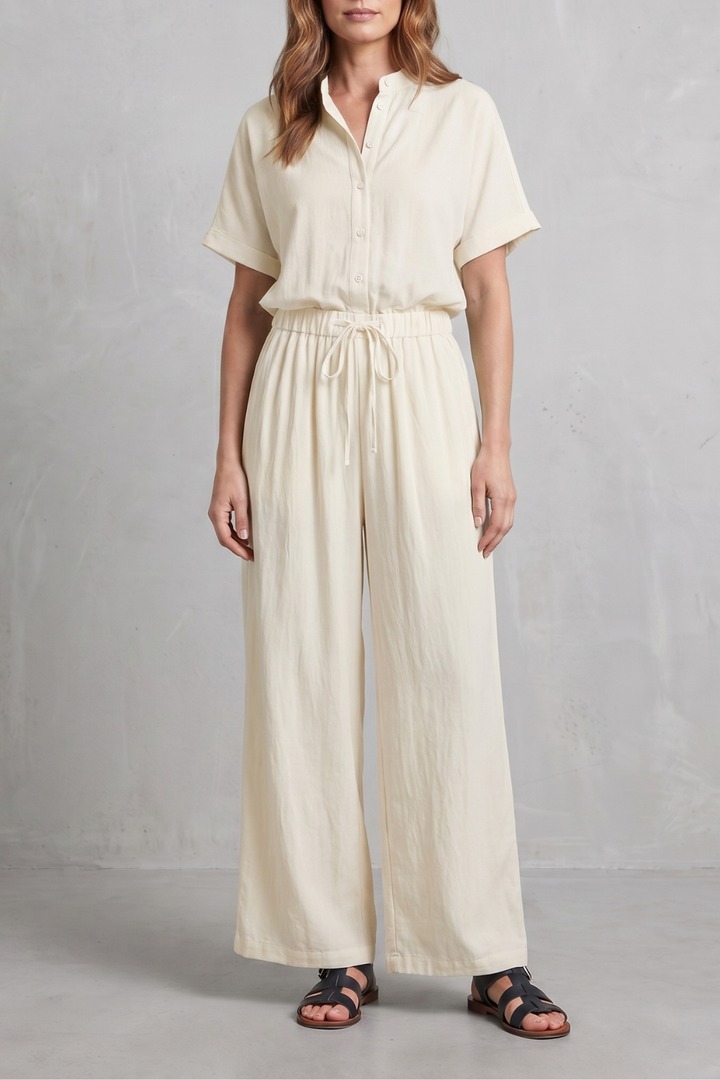 Women's Relaxed Top and Wide Leg Trouser Co-ord Set - Belvienne