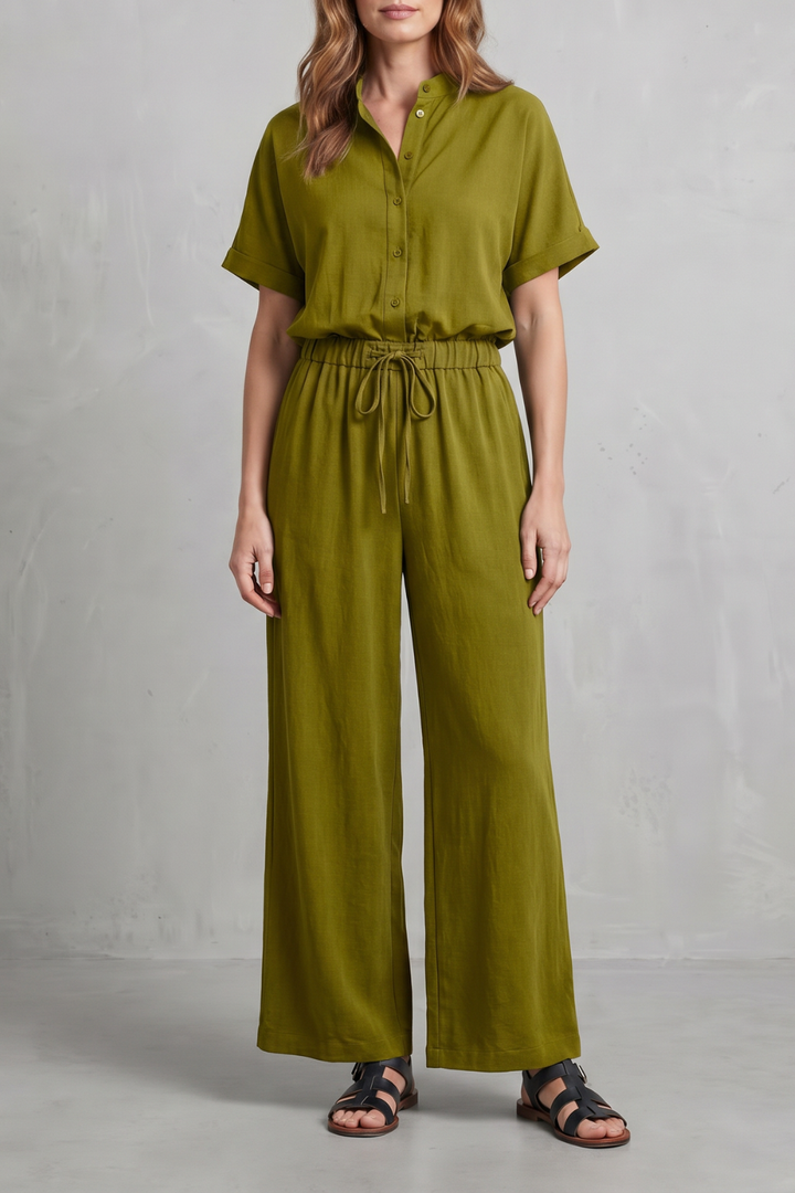 Women's Relaxed Top and Wide Leg Trouser Co-ord Set - Belvienne