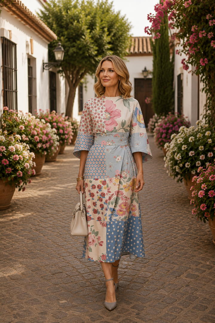 Celeste -  Elegant Floral Midi Dress