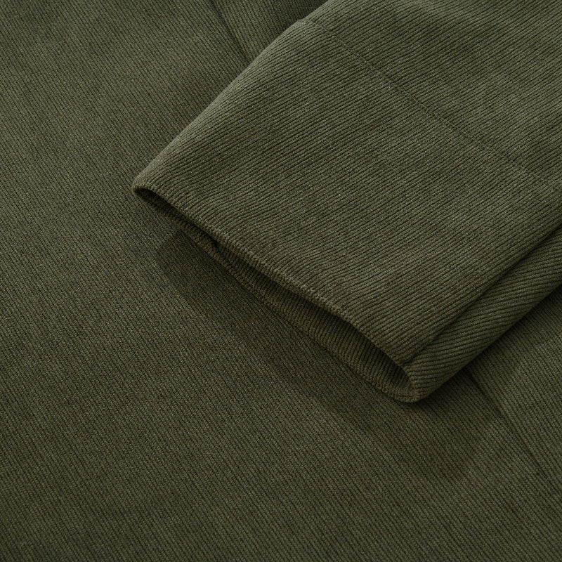 Men's corduroy coat Dorrington in Green – cuff detail