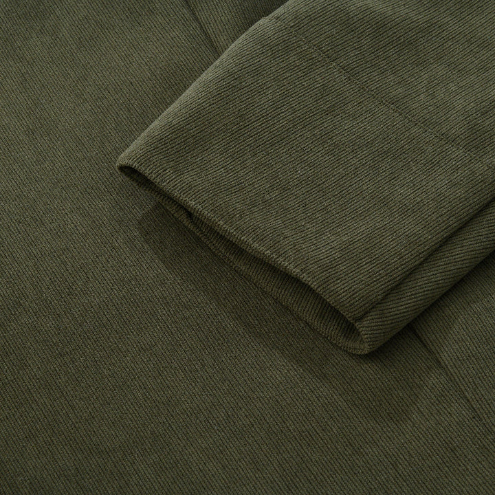 Men's corduroy coat Dorrington in Green – cuff detail
