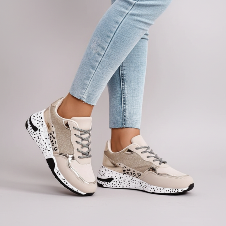 Women's Leisure Trainers Lace-Up with Speckled Sole