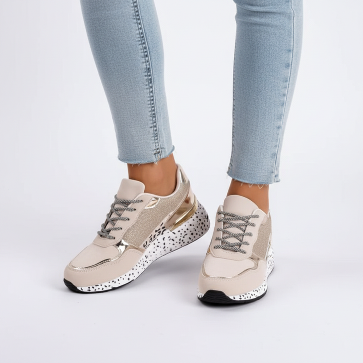 Women's Leisure Trainers Lace-Up with Speckled Sole