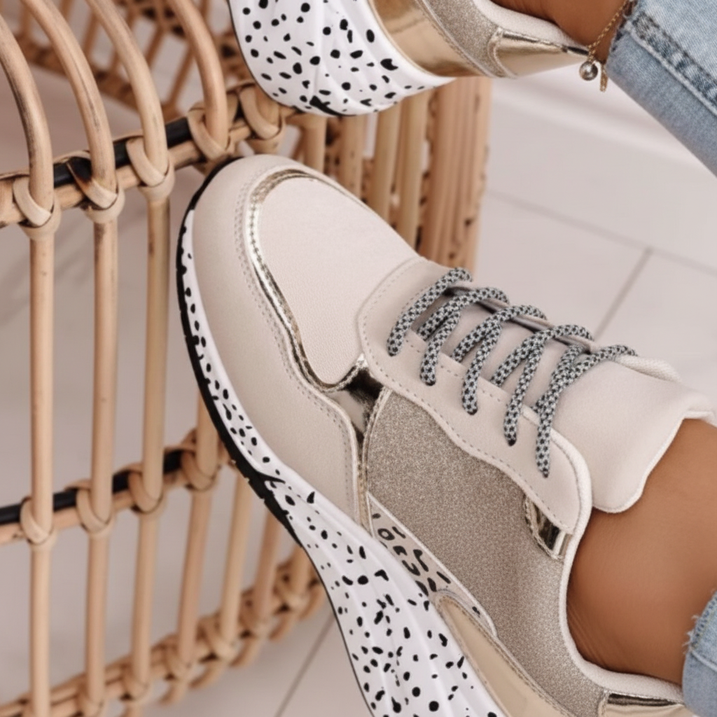 Women's Leisure Trainers Lace-Up with Speckled Sole