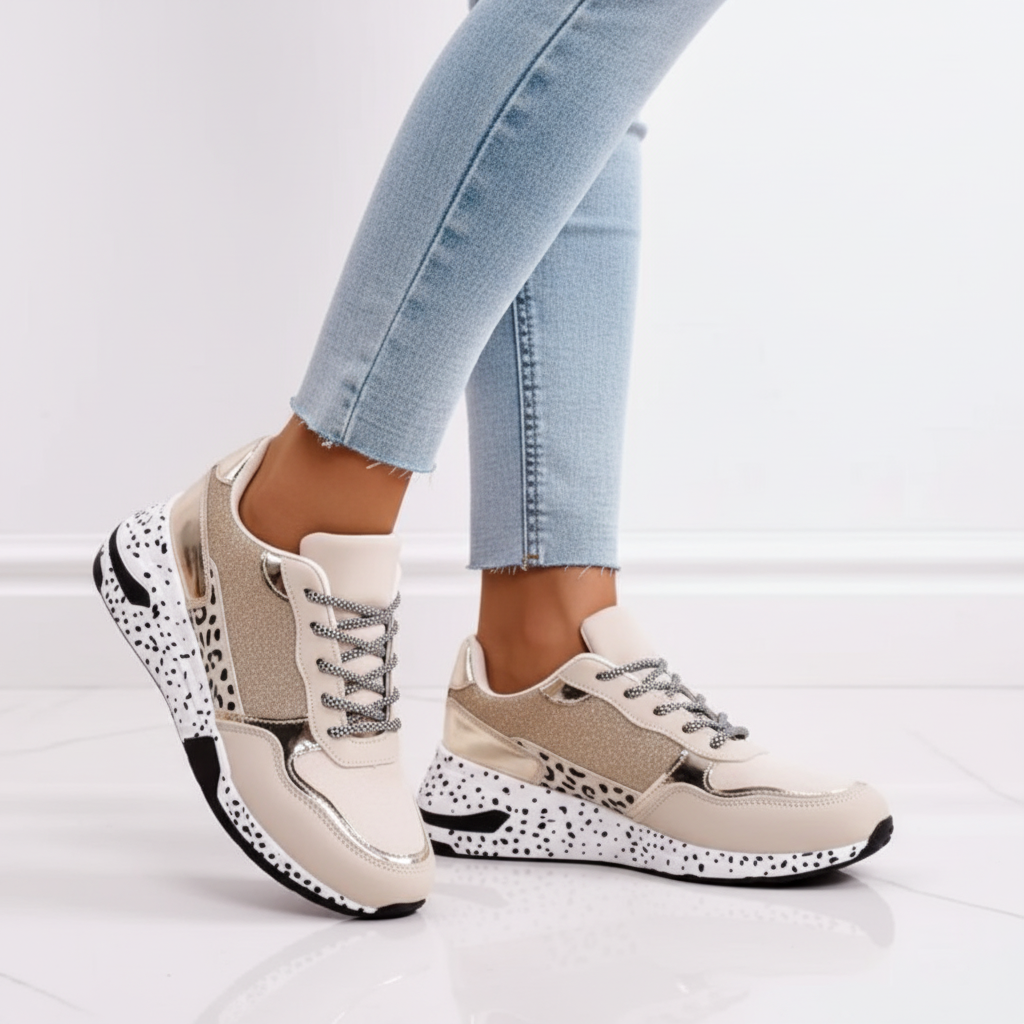 Women's Leisure Trainers Lace-Up with Speckled Sole
