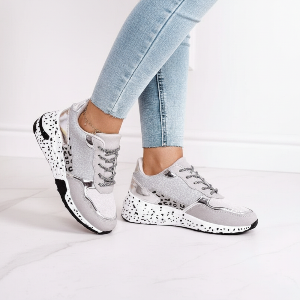 Women's Leisure Trainers Lace-Up with Speckled Sole