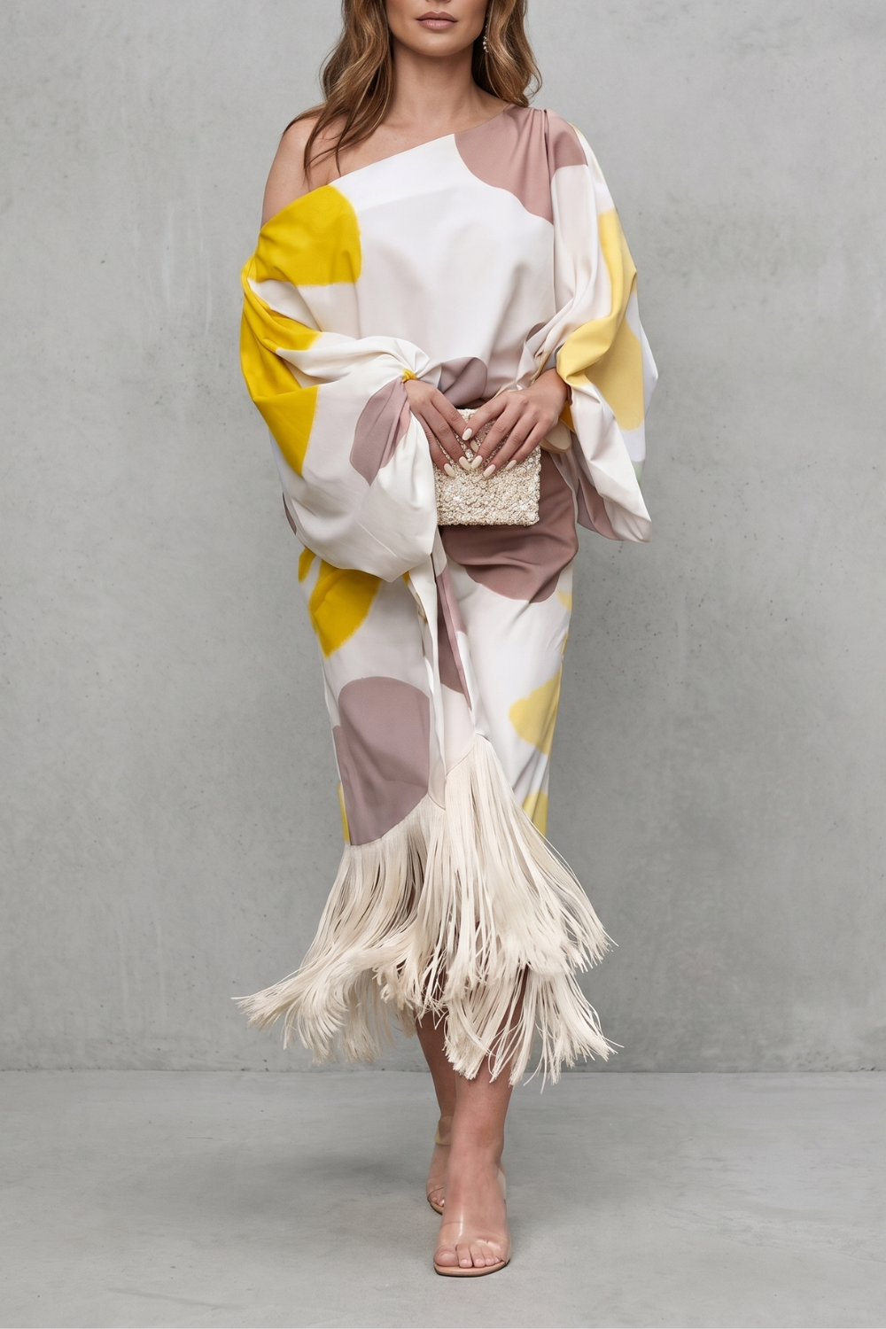 Women's Abstract Print Fringed Two-Piece Co-ord Set - Amarielle