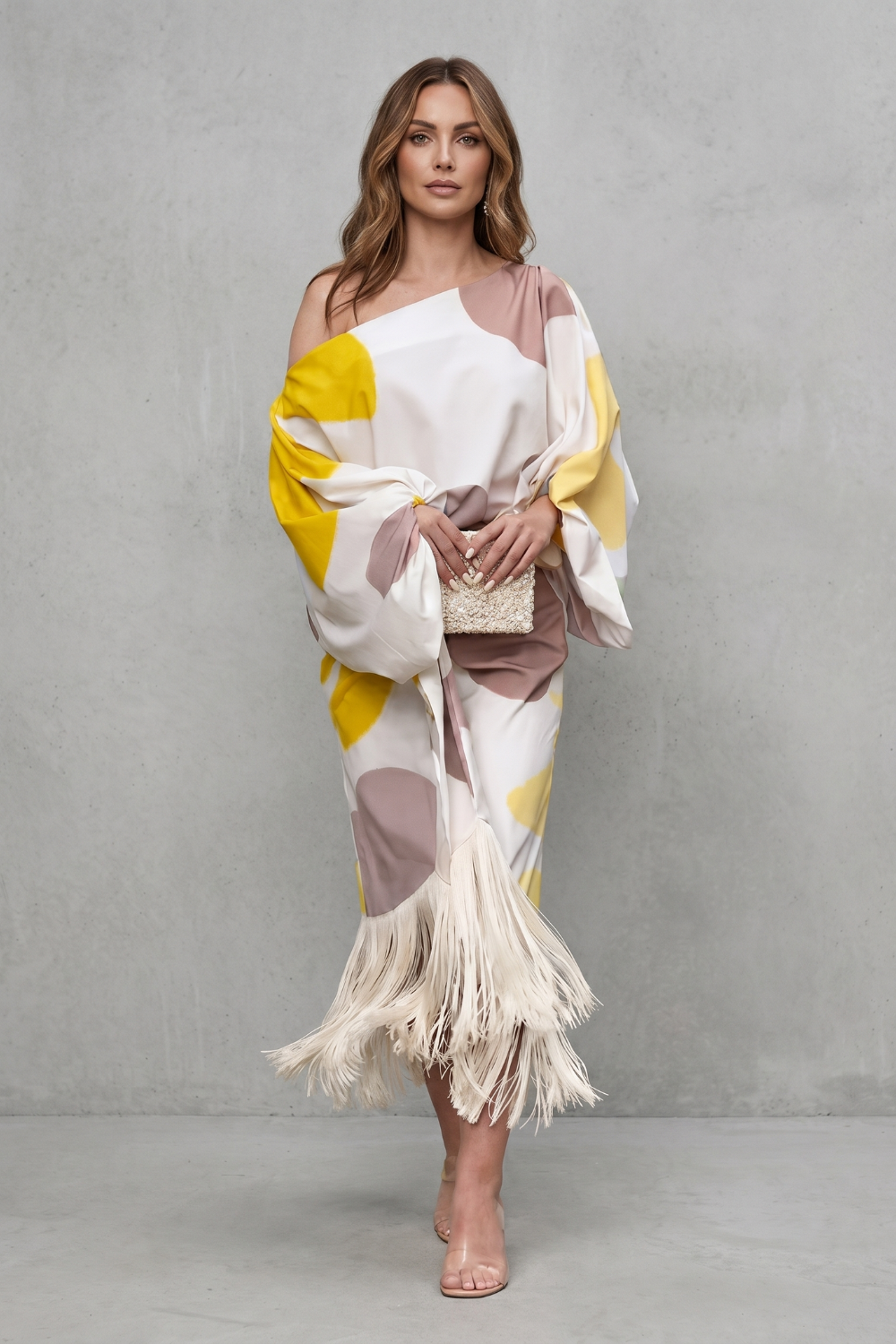 Women's Abstract Print Fringed Two-Piece Co-ord Set - Amarielle