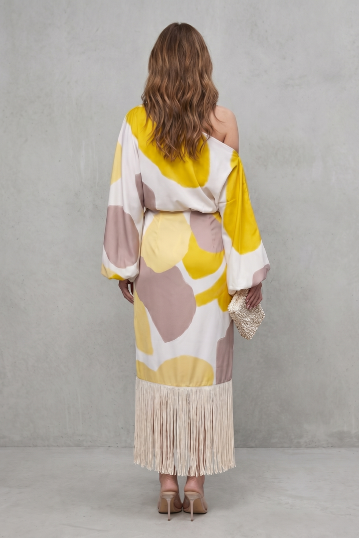 Women's Abstract Print Fringed Two-Piece Co-ord Set - Amarielle