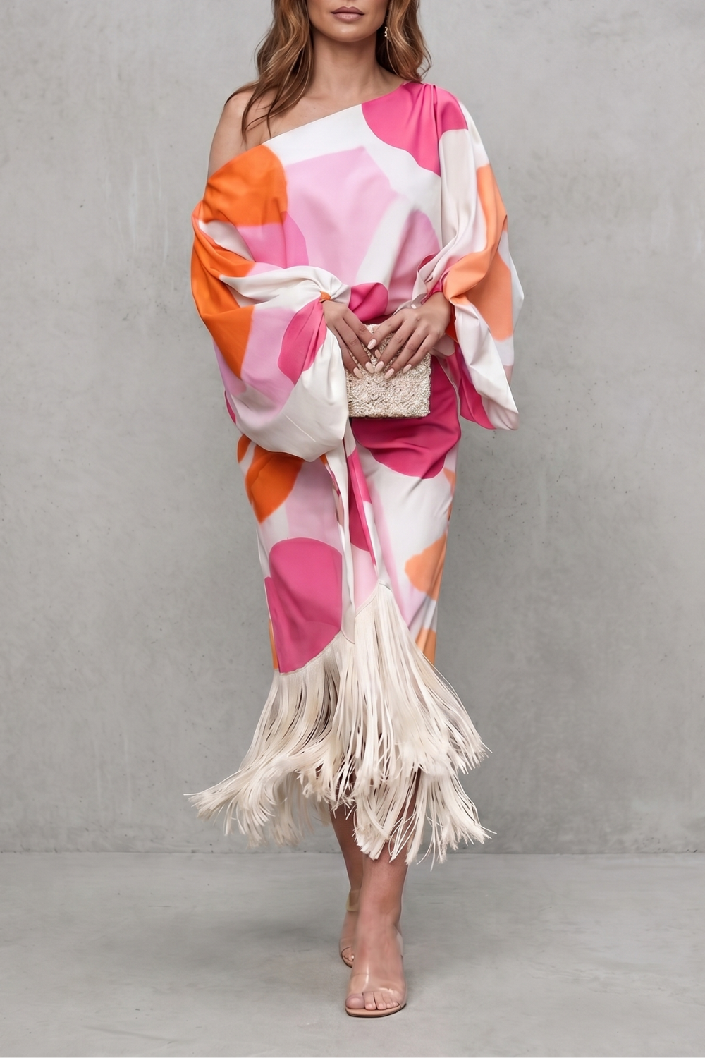 Women's Abstract Print Fringed Two-Piece Co-ord Set - Amarielle