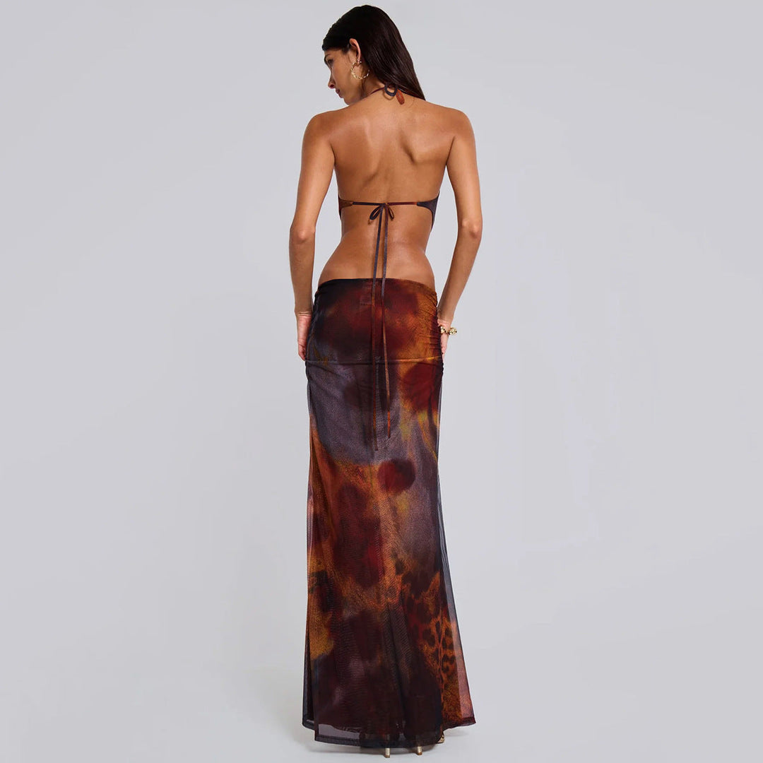 Tiana | Fitted Maxi Dress with Open Back Cutout