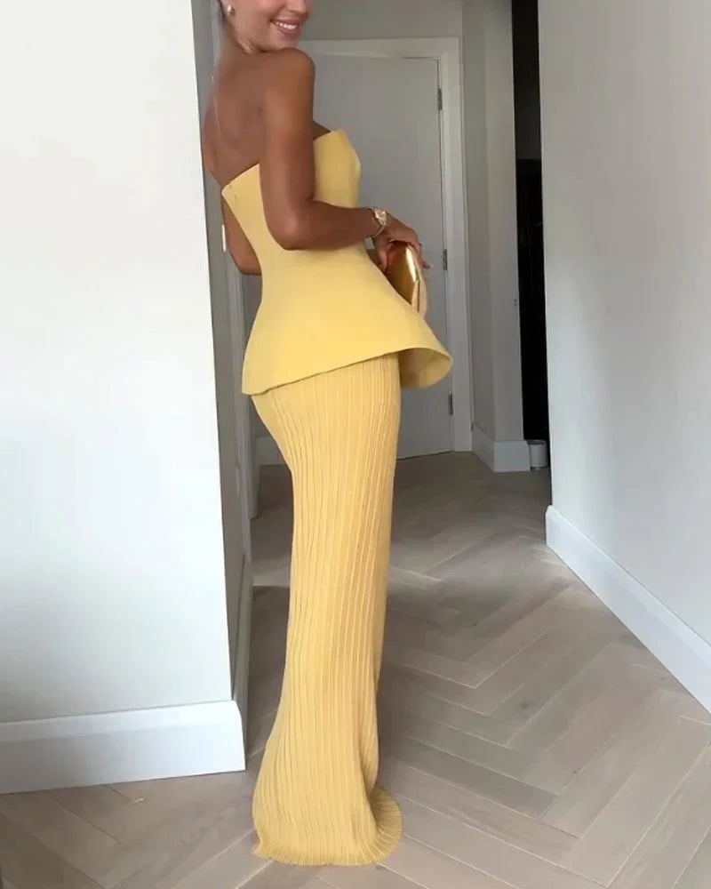 Shila - Sophisticated Strapless Maxi Dress
