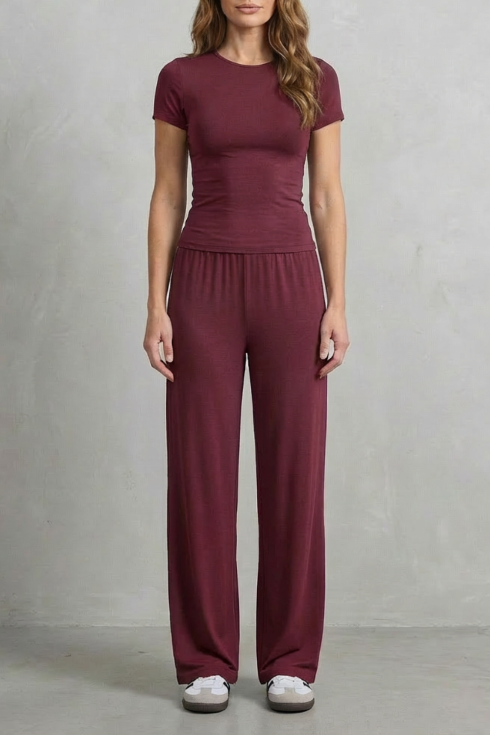 Women's Fitted Top and Wide-Leg Trouser Co-ord Set - Felisande