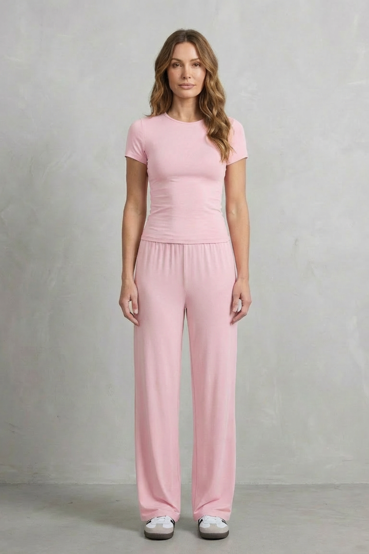 Women's Fitted Top and Wide-Leg Trouser Co-ord Set - Felisande