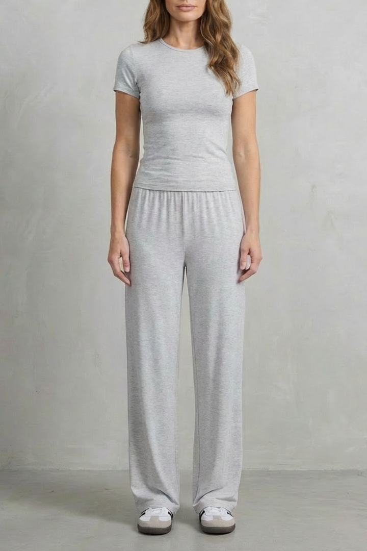 Women's Fitted Top and Wide-Leg Trouser Co-ord Set - Felisande