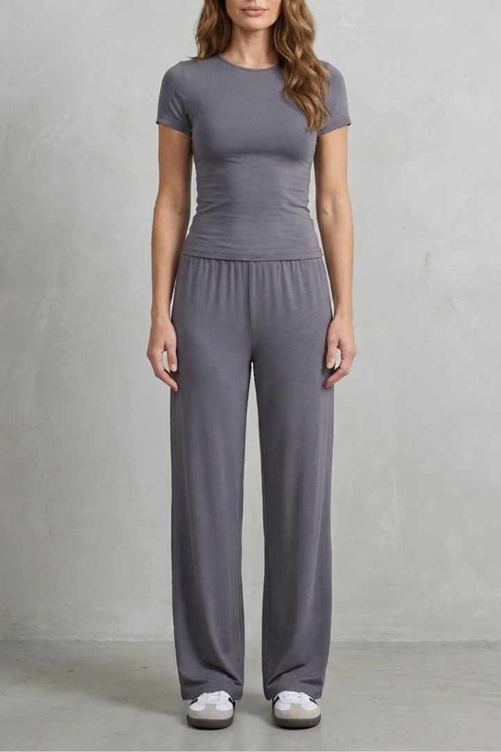 Women's Fitted Top and Wide-Leg Trouser Co-ord Set - Felisande