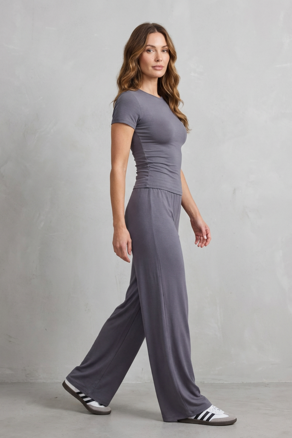 Women's Fitted Top and Wide-Leg Trouser Co-ord Set - Felisande