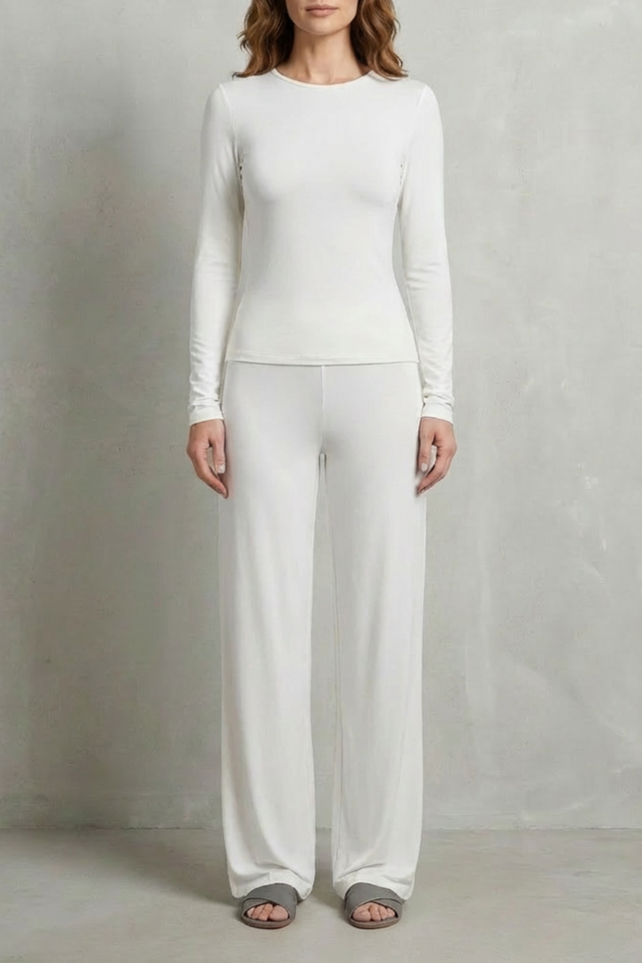 Women's Fitted Top and Wide-Leg Trouser Co-ord Set - Felisande