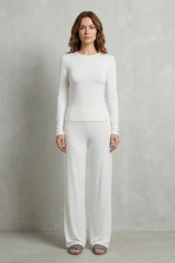 Women's Fitted Top and Wide-Leg Trouser Co-ord Set - Felisande