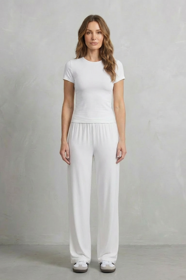 Women's Fitted Top and Wide-Leg Trouser Co-ord Set - Felisande