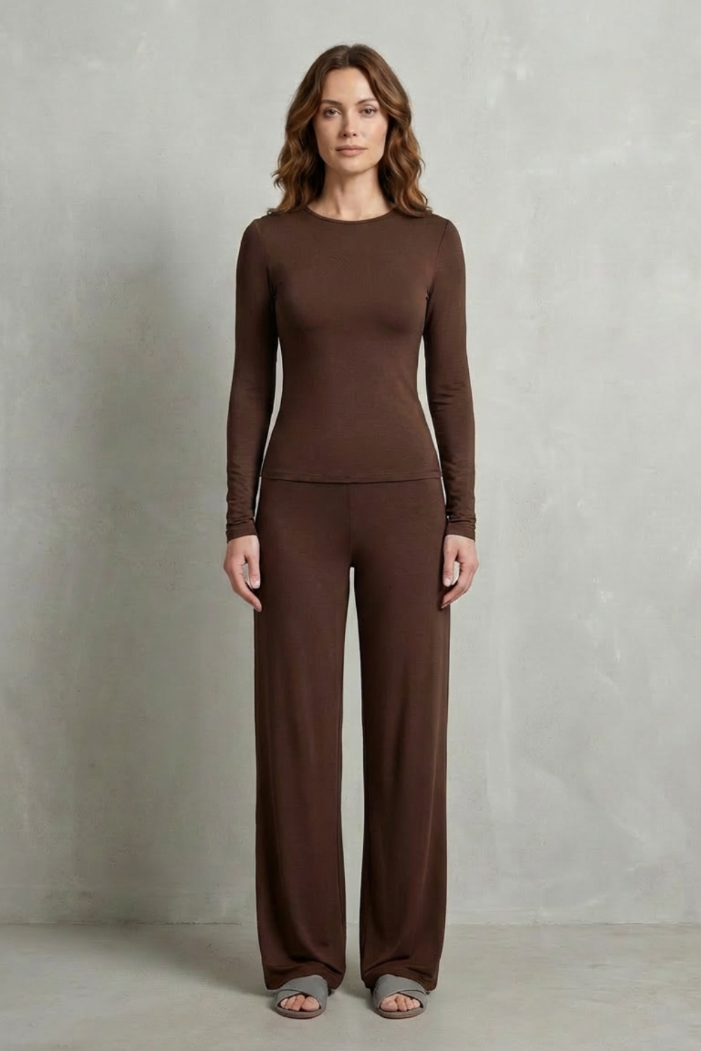 Women's Fitted Top and Wide-Leg Trouser Co-ord Set - Felisande