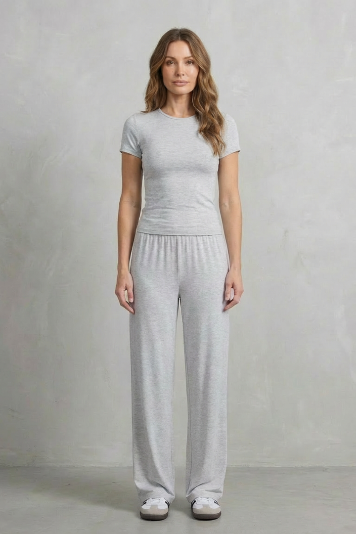 Women's Fitted Top and Wide-Leg Trouser Co-ord Set - Felisande