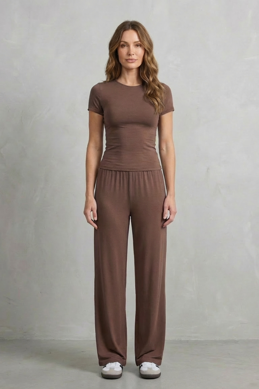 Women's Fitted Top and Wide-Leg Trouser Co-ord Set - Felisande