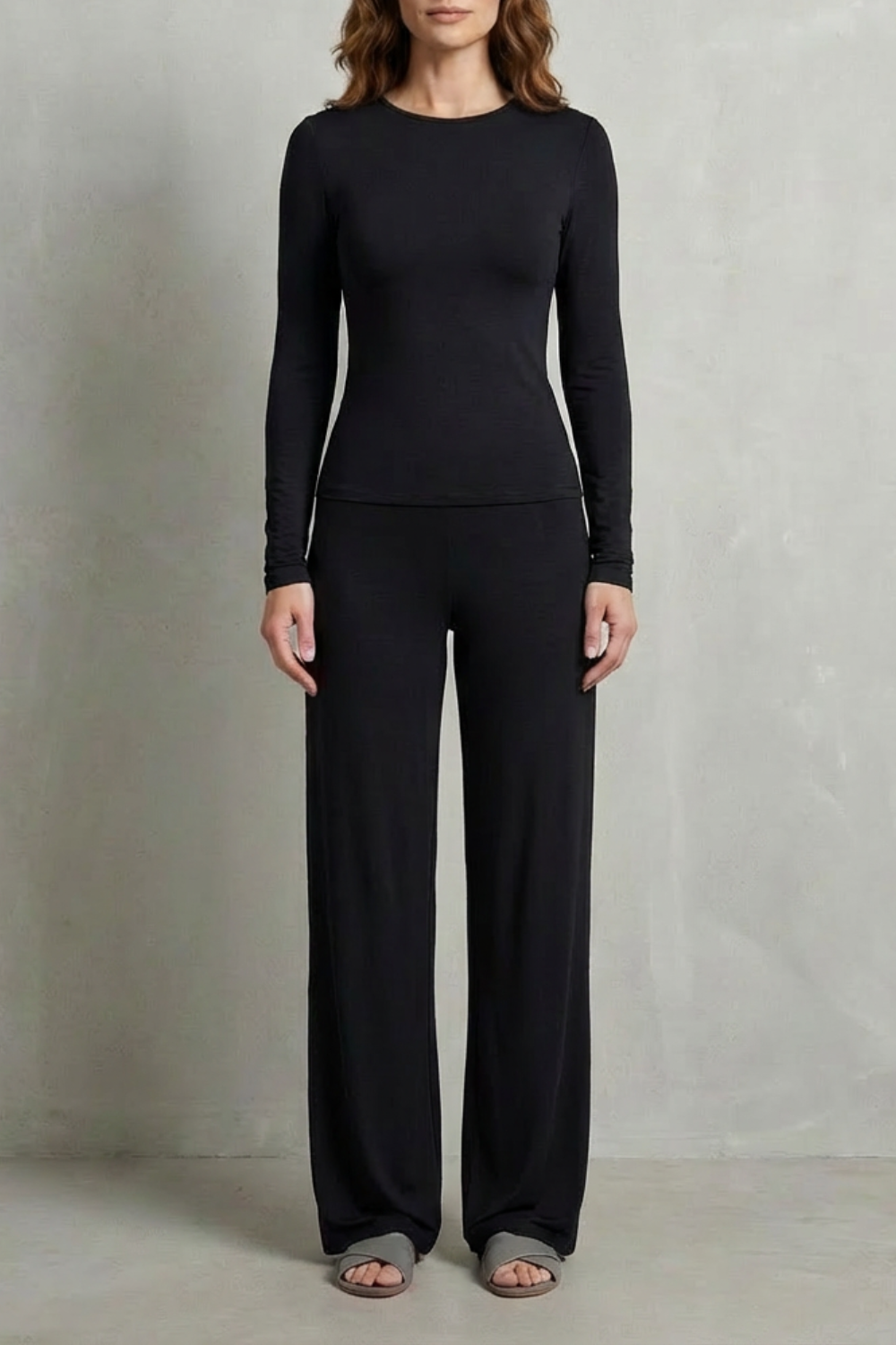 Women's Fitted Top and Wide-Leg Trouser Co-ord Set - Felisande