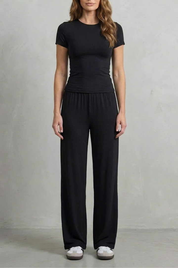 Women's Fitted Top and Wide-Leg Trouser Co-ord Set - Felisande