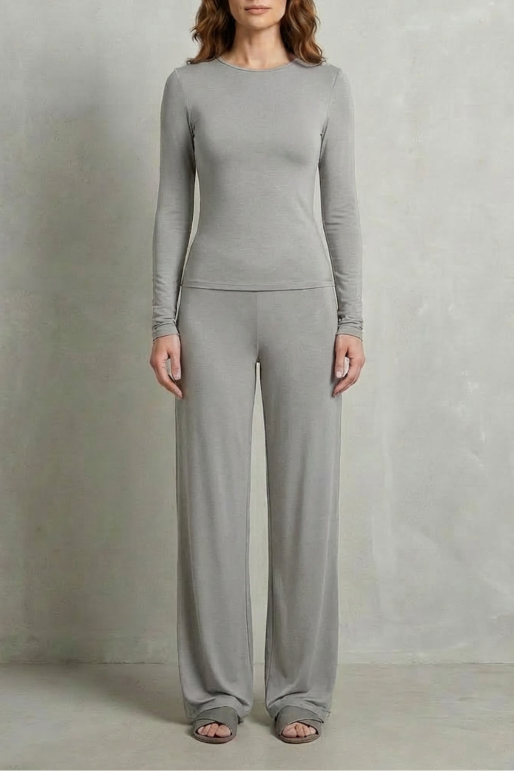 Women's Fitted Top and Wide-Leg Trouser Co-ord Set - Felisande