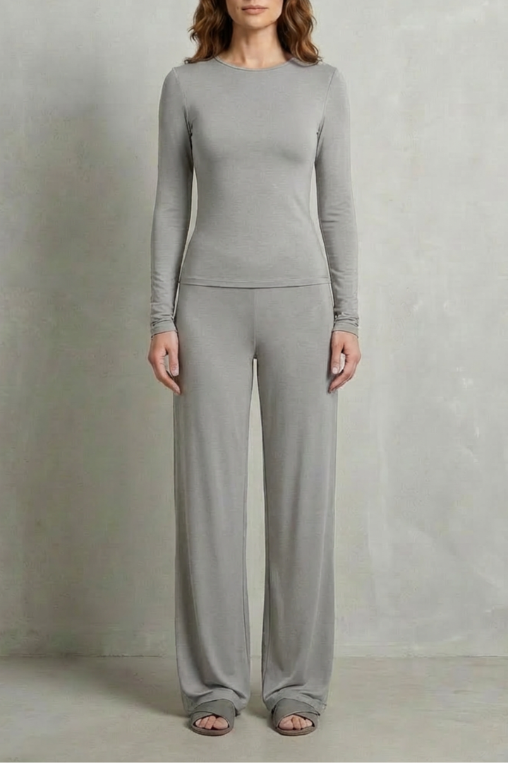 Women's Fitted Top and Wide-Leg Trouser Co-ord Set - Felisande