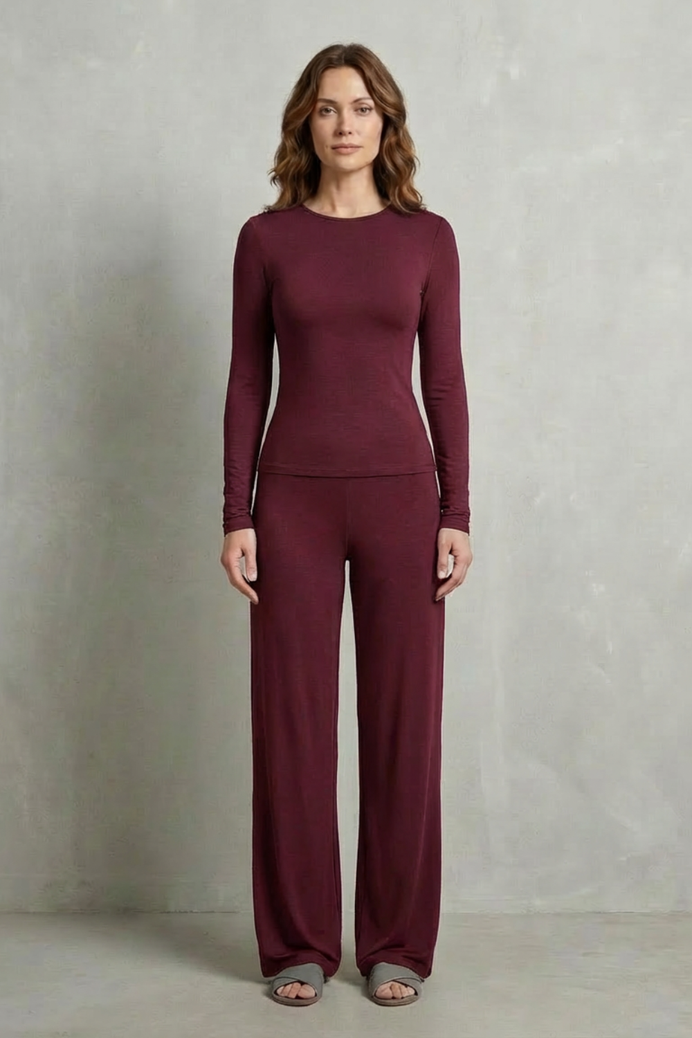 Women's Fitted Top and Wide-Leg Trouser Co-ord Set - Felisande