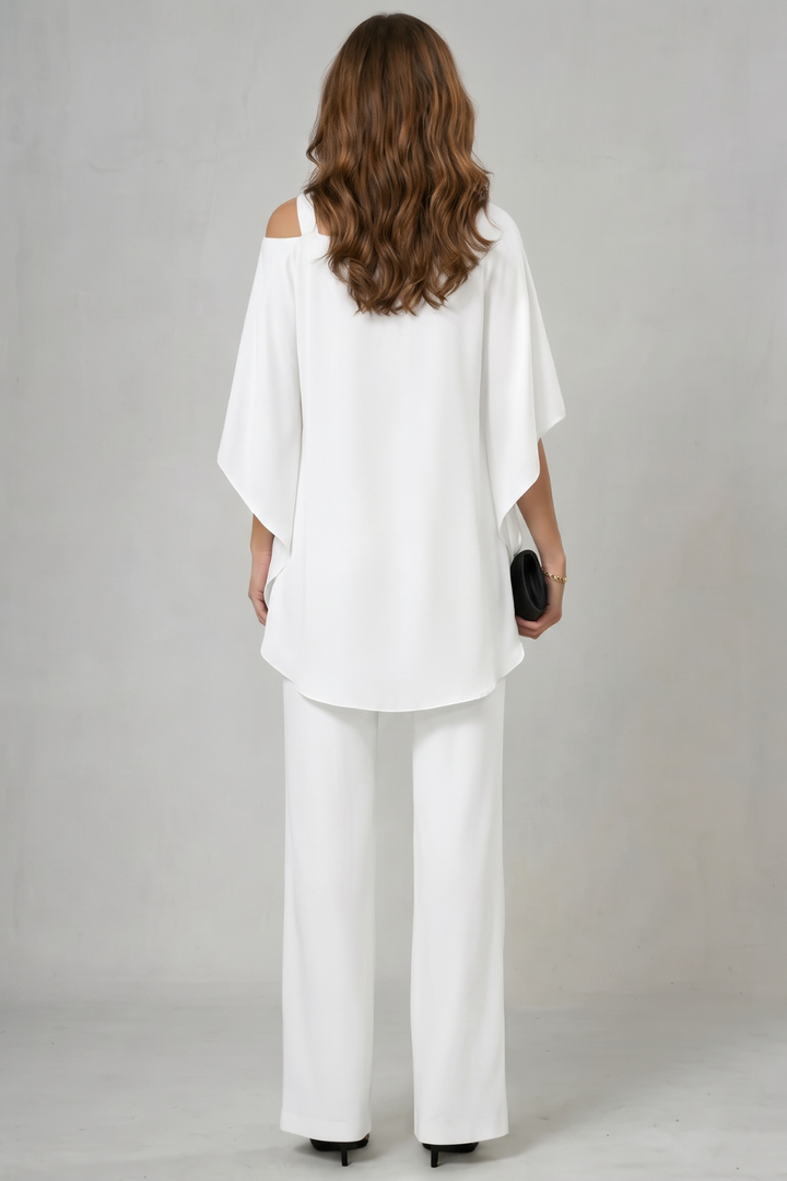 Women's Chiffon Top and Wide Leg Trouser Co-ord Set - Chardelle