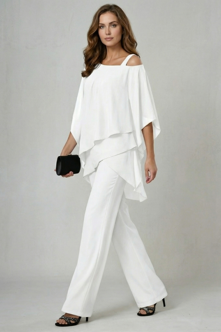 Women's Chiffon Top and Wide Leg Trouser Co-ord Set - Chardelle