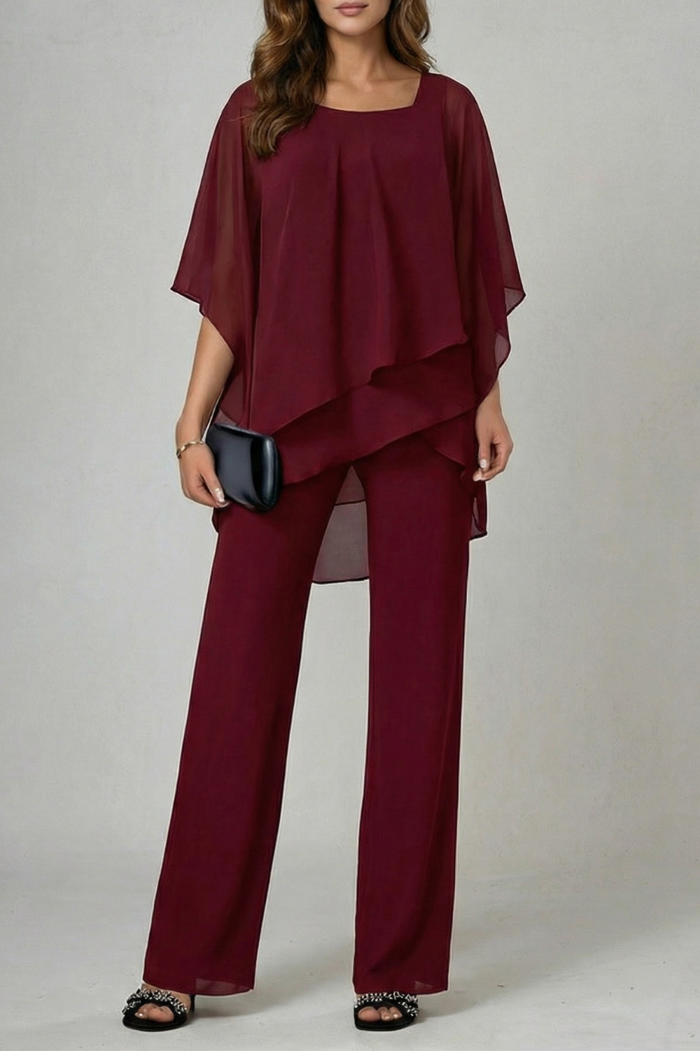 Women's Chiffon Top and Wide Leg Trouser Co-ord Set - Chardelle