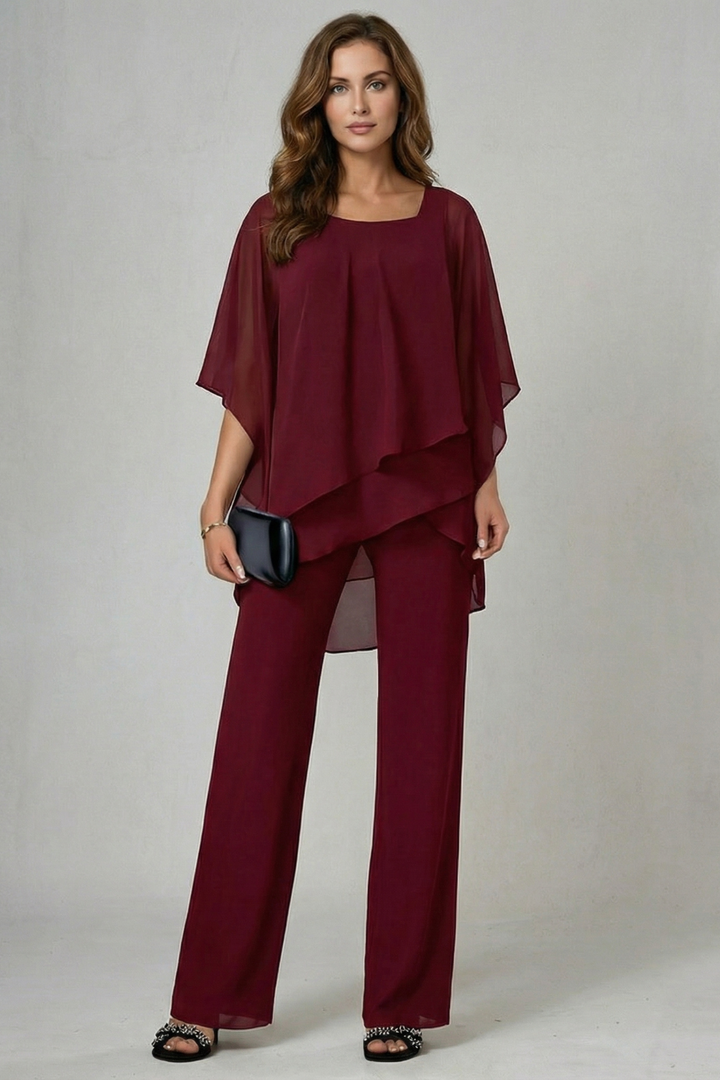 Women's Chiffon Top and Wide Leg Trouser Co-ord Set - Chardelle