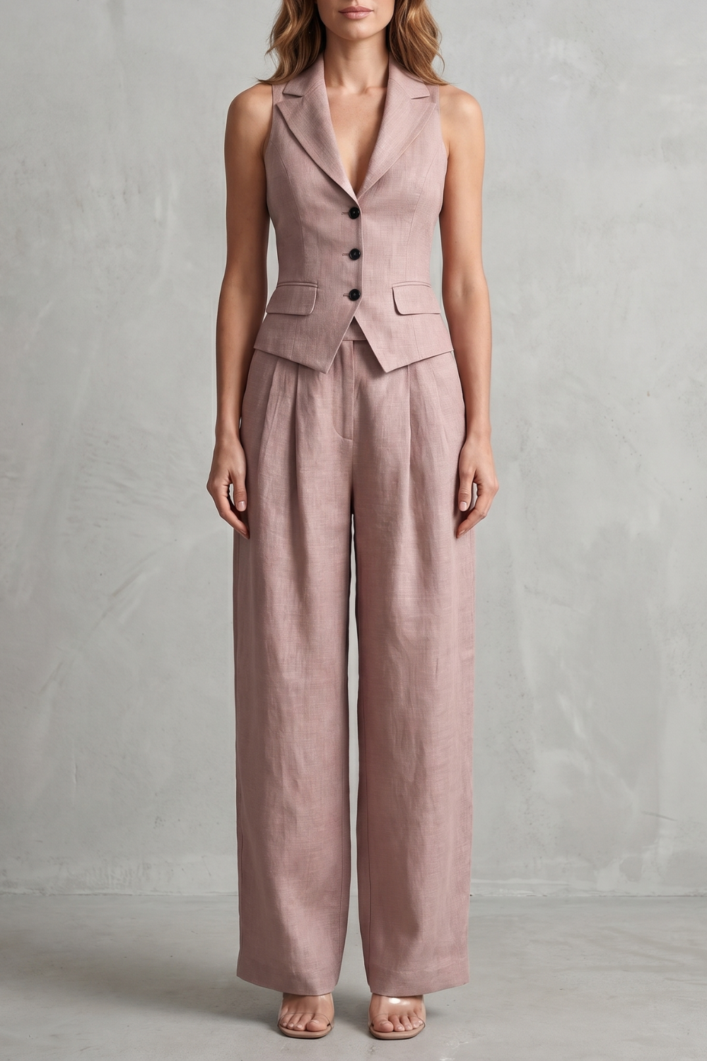 Women's Button Front Waistcoat and Trouser Co-ord Set - Bastienne