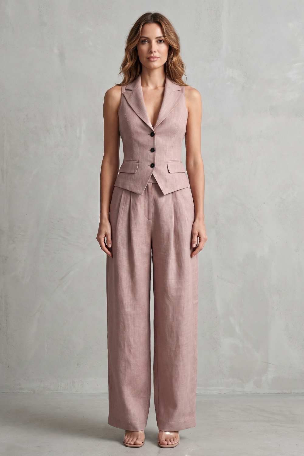 Women's Button Front Waistcoat and Trouser Co-ord Set - Bastienne