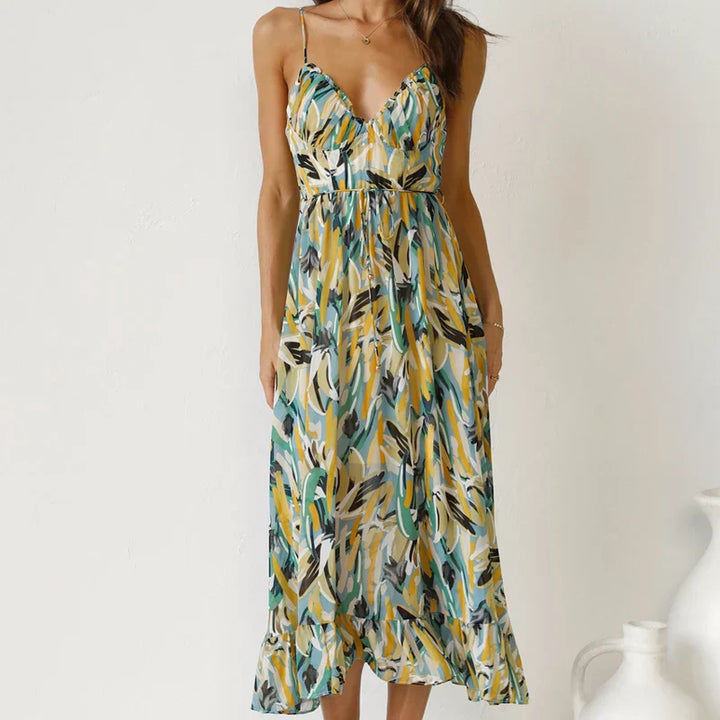 Clara- Elegant Printed Midi Dress