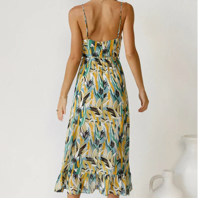 Clara- Elegant Printed Midi Dress