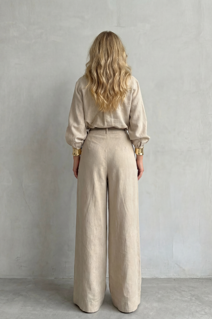Women's Cropped Shirt and Wide-Leg Trouser Co-ord Set - Fionelle