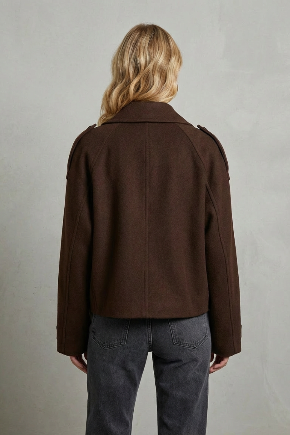 Women's Cropped Double-Breasted French Wool Jacket – Imogen