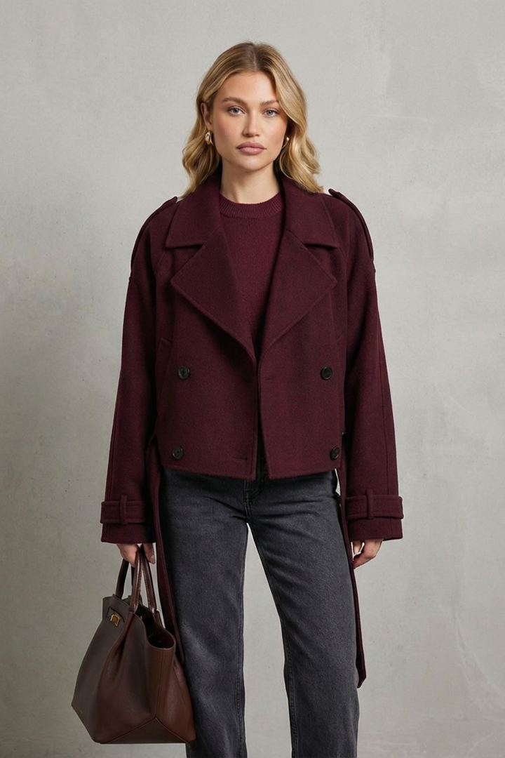 Women's Cropped Double-Breasted French Wool Jacket – Imogen