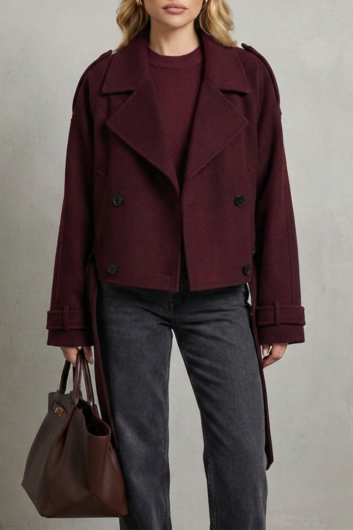 Women's Cropped Double-Breasted French Wool Jacket – Imogen