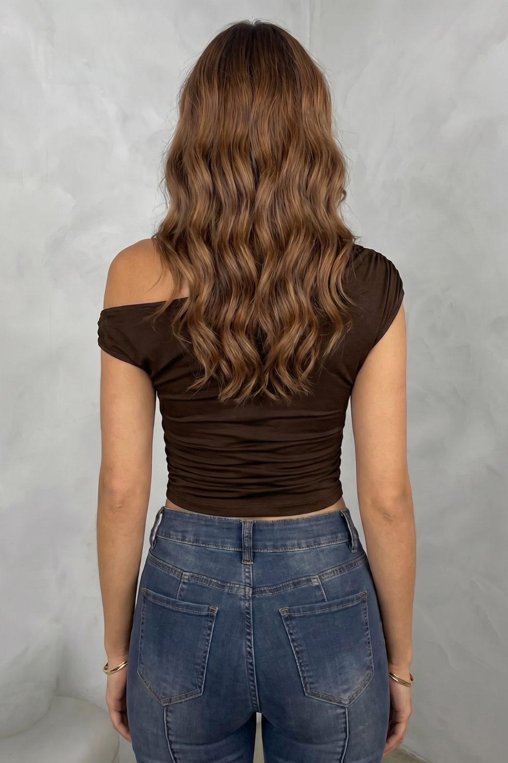 Women's Ruched One-Shoulder Top - Sanvienne