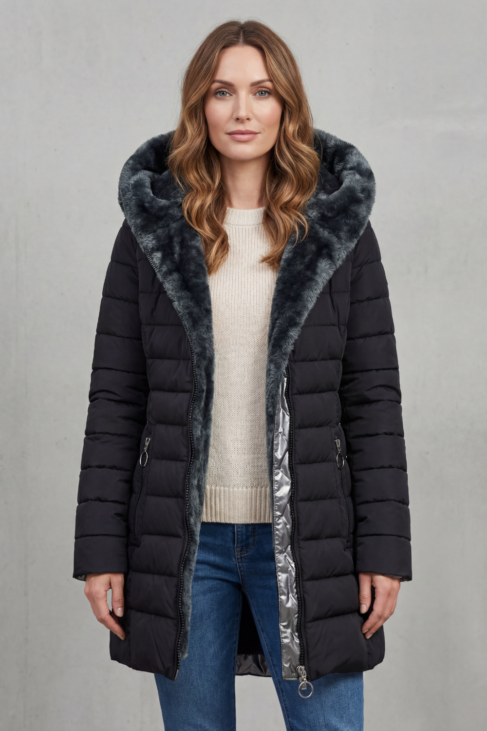 Women's Winter Parka Coat with Faux Fur Lining – Ophelia